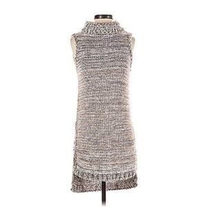 Cliche Sleeveless Turtleneck Sweater Sz XL Wool Blend Oversized Long Top